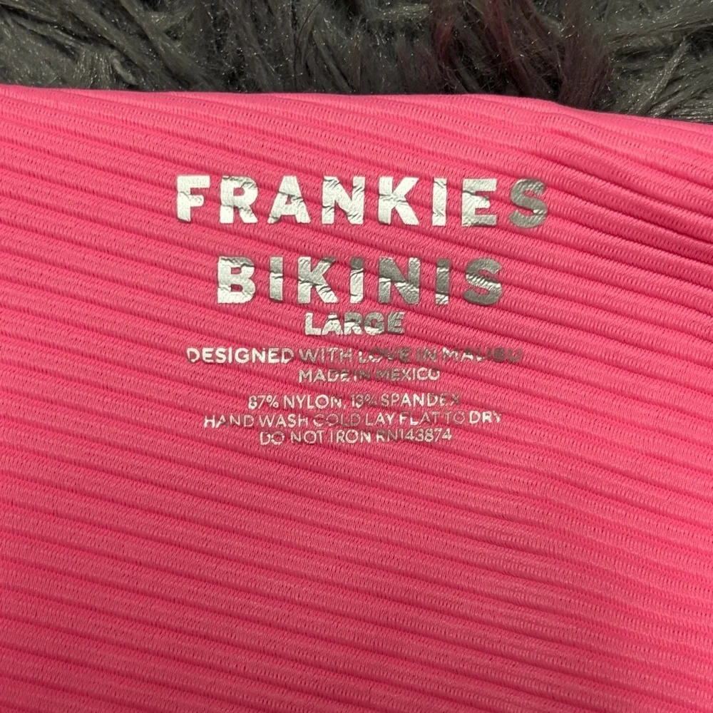 Frankie's Bikinis preppy boho Hot Pink bathing suit Swimwear bottoms large NWT